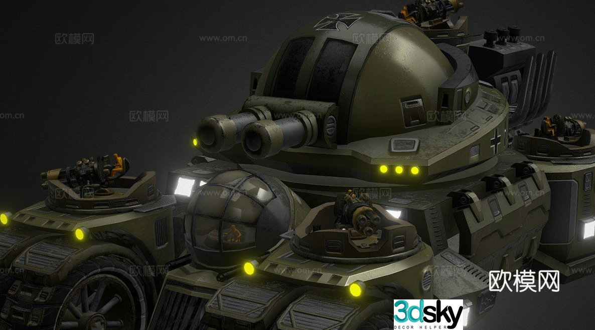 Animated German Super Tank 3d model