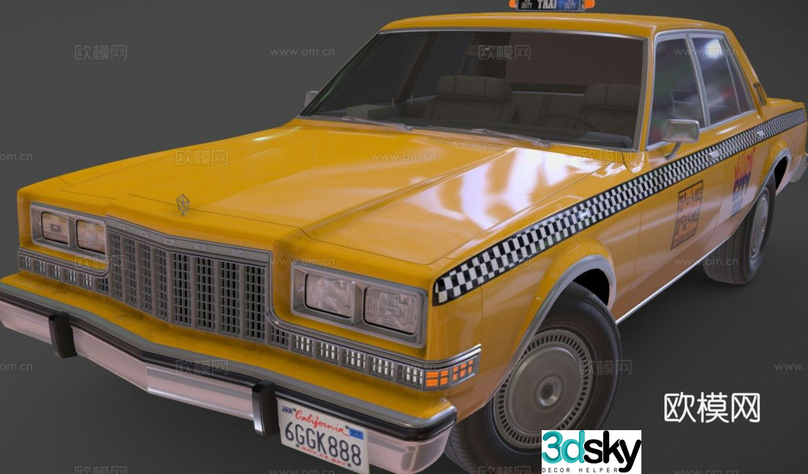 dodge diplomat car taxi 1981 3d model