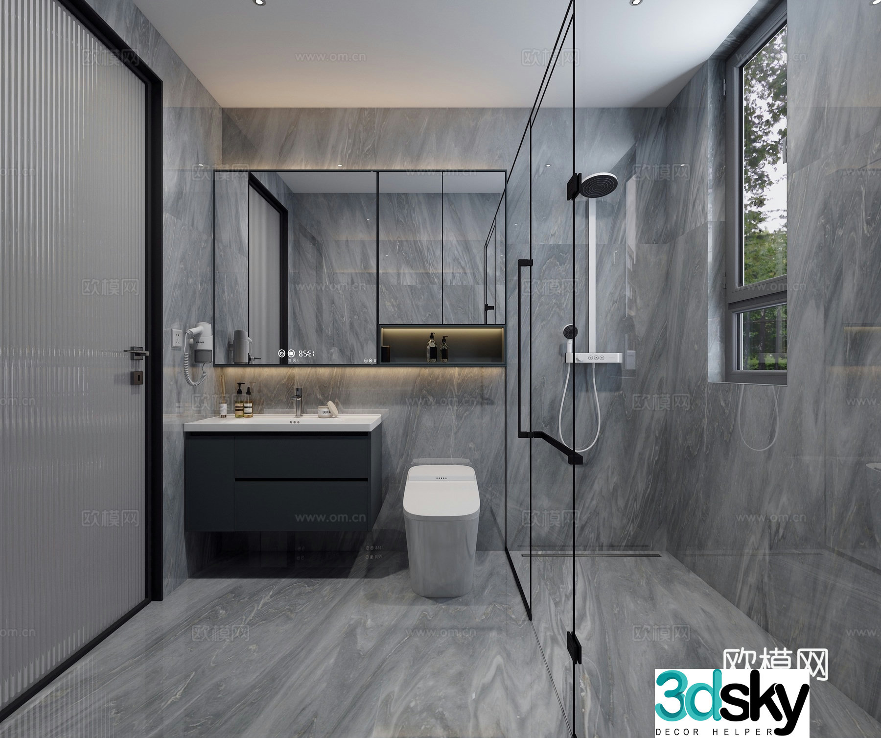 Modern bathroom bathroom 3d model