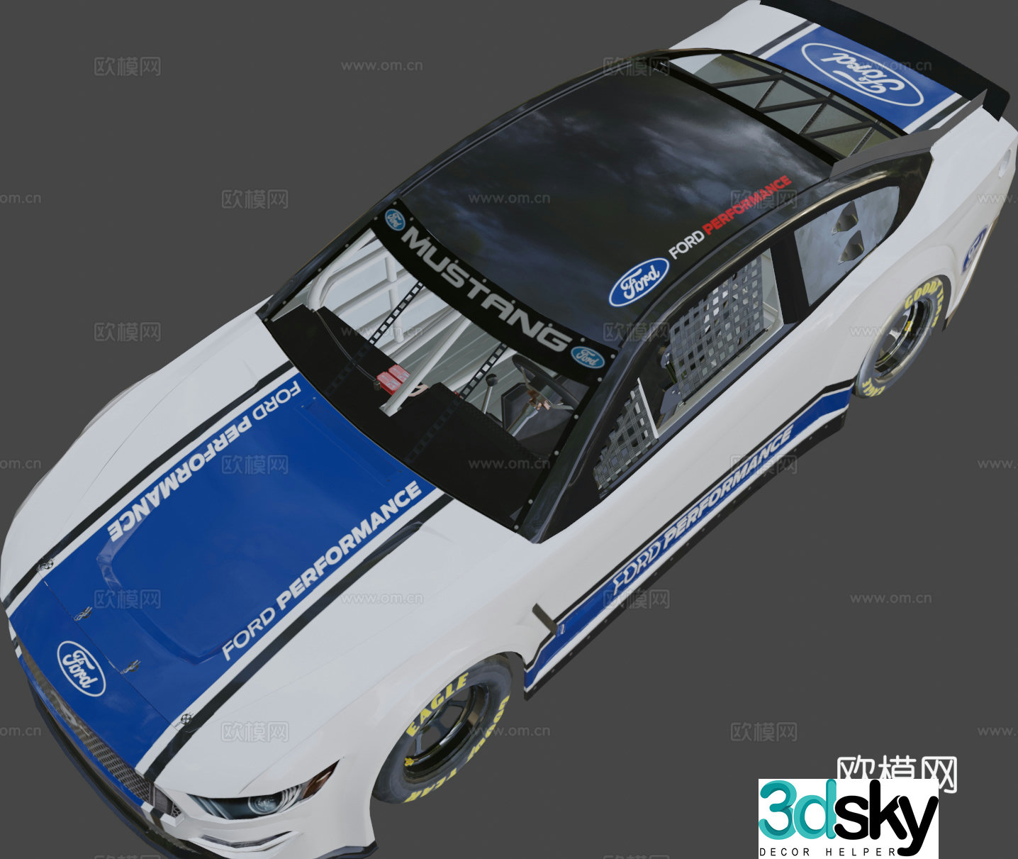 ford mustang 2019 car sports car race car 3d model