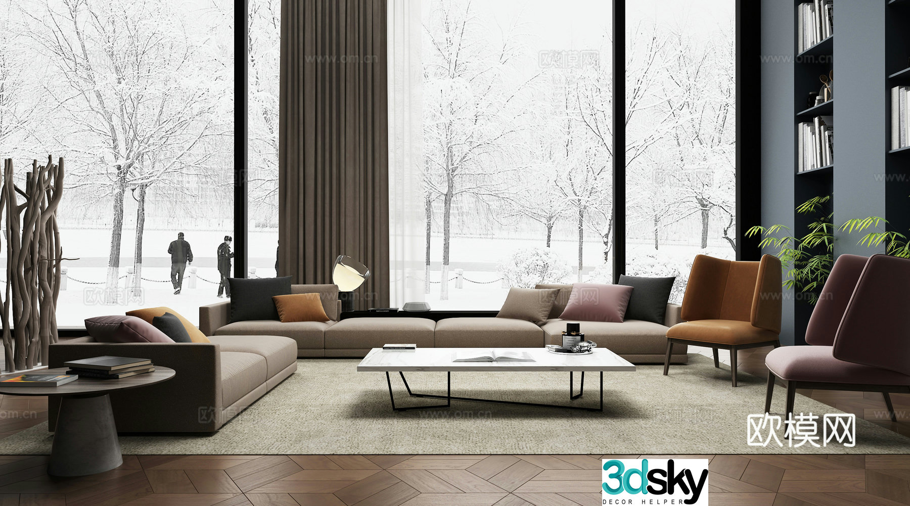 Modern sectional sofa 3d model