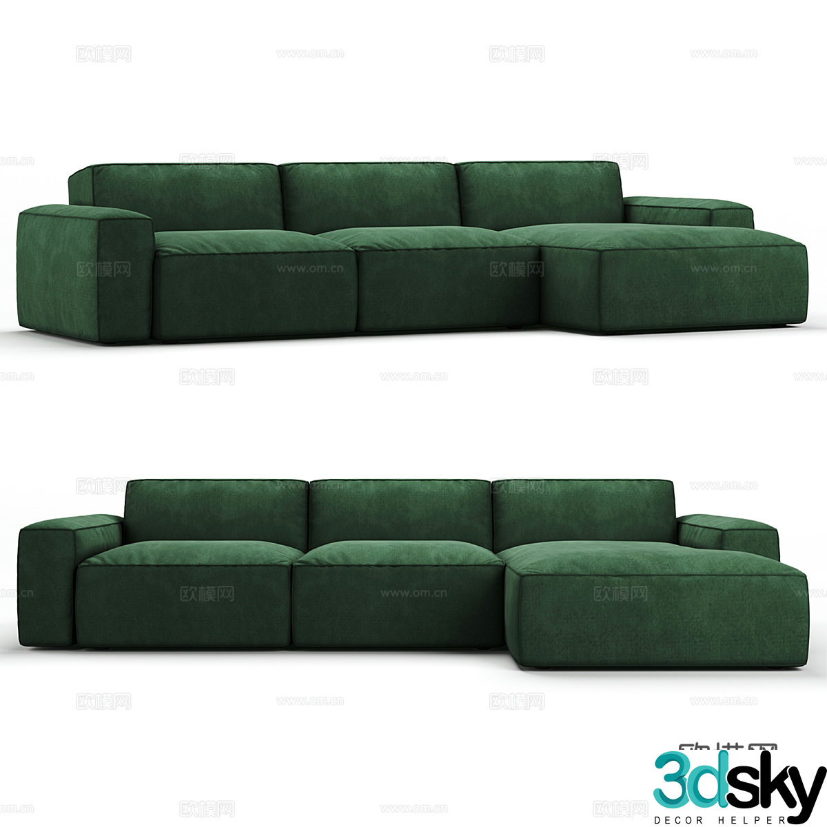 Modern corner sofa multi-person sofa 3d model