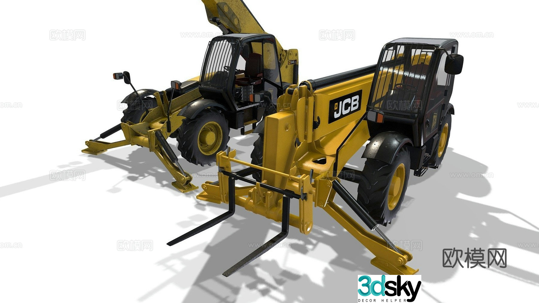 JCB construction vehicle excavator shovel 3d model
