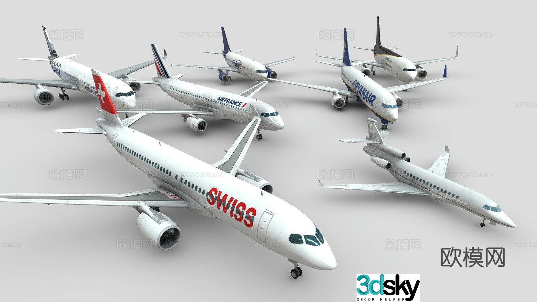 Passenger aircraft 3d model