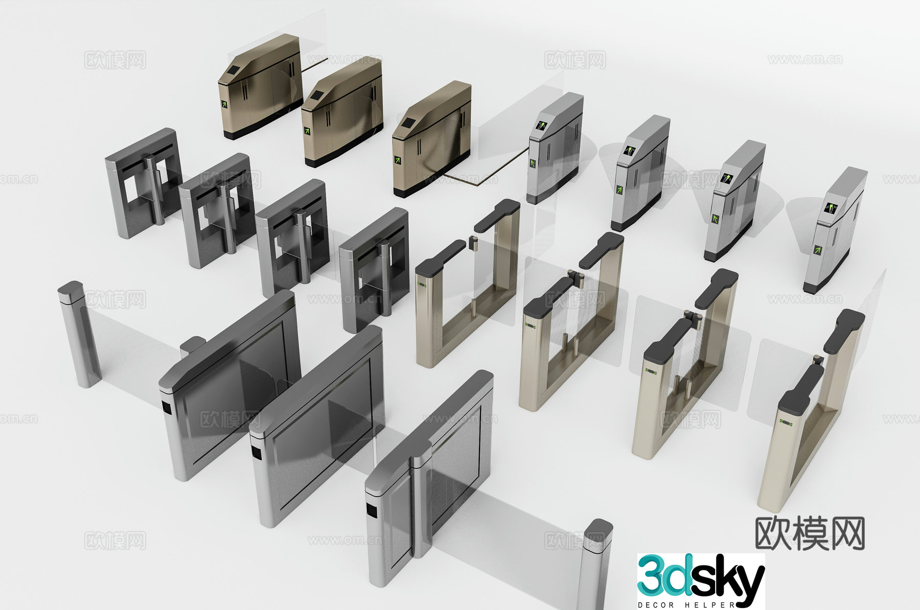 Modern access control machine entrance gate gate gate 3d model