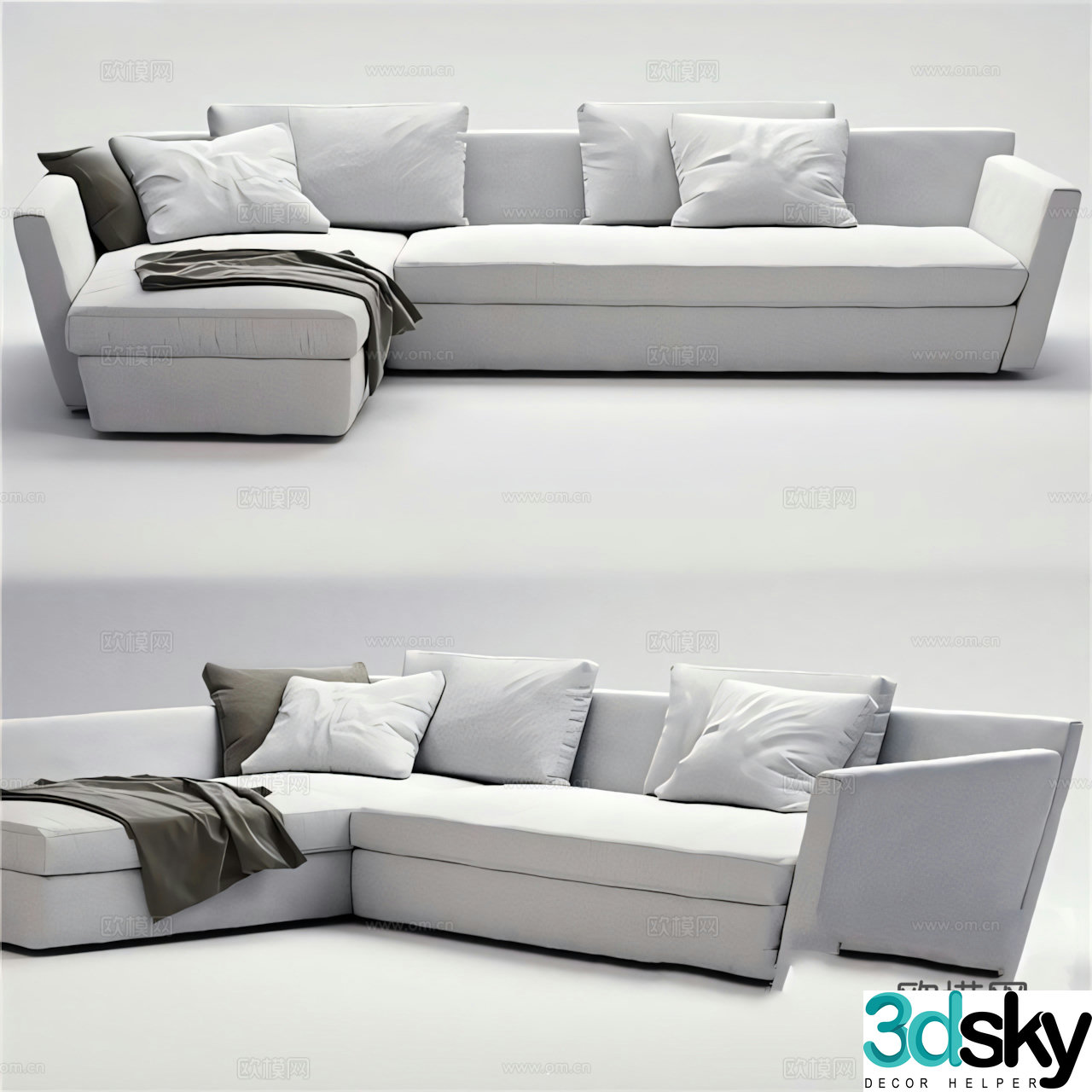 Corner sofa multi-person sofa 3d model