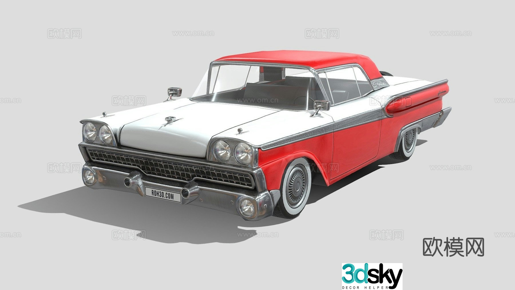 Ford Fairlane 500 Skyliner 1959 car 3d model