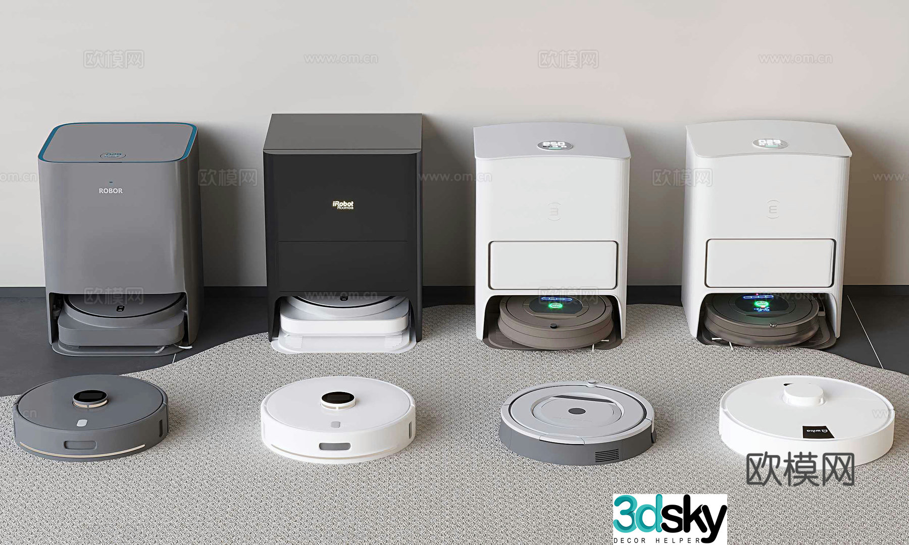 Intelligent sweeping robot sweeping and mopping all-in-one 3D model