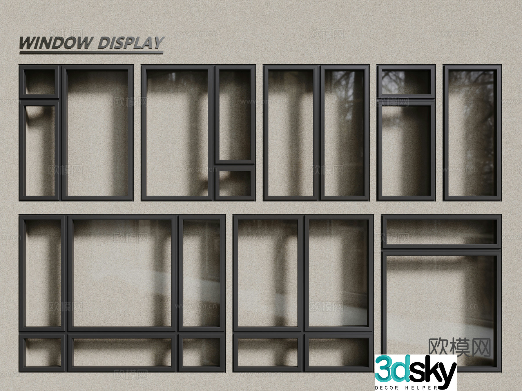 Aluminum alloy windows casement windows floor-to-ceiling windows 3d model