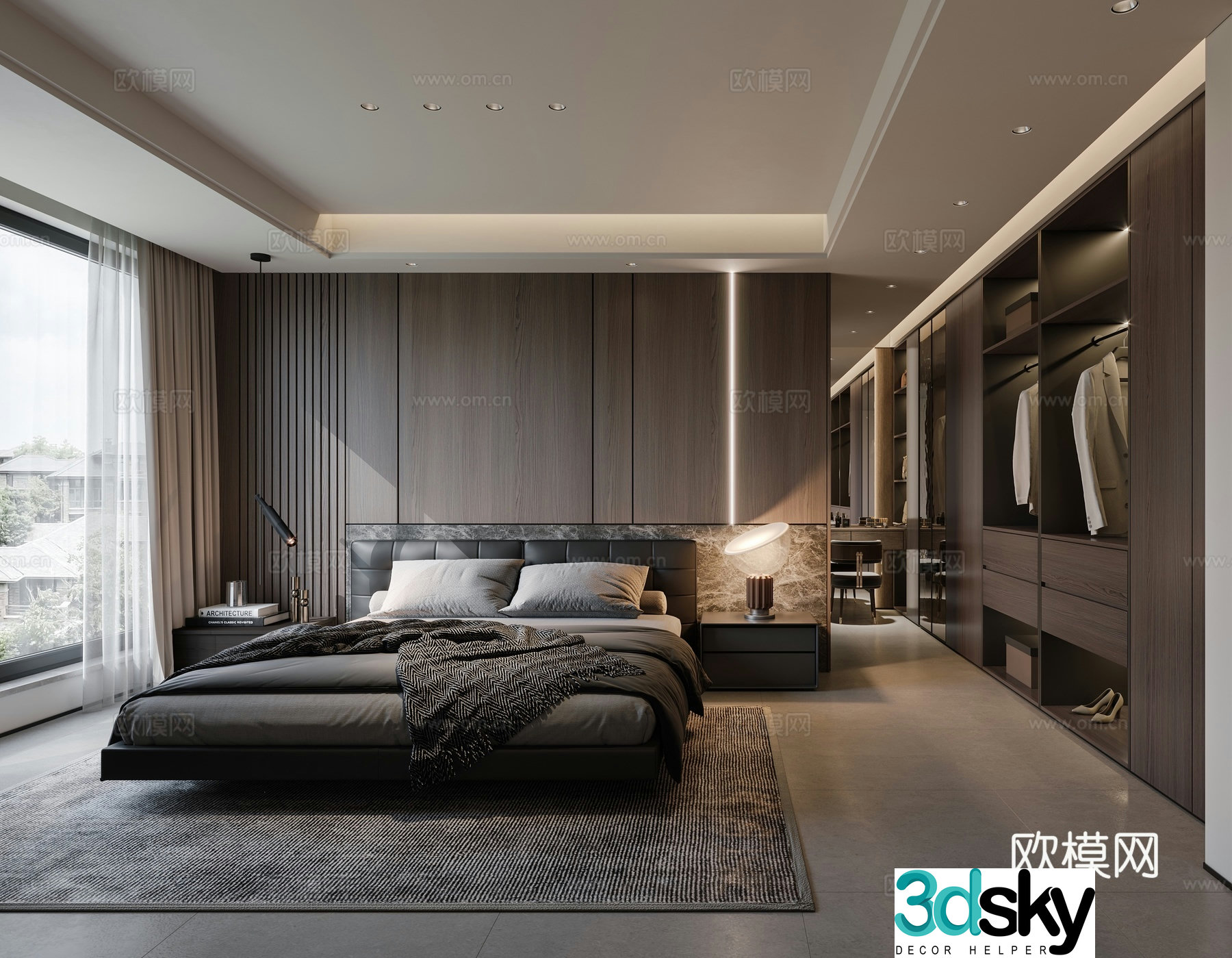 Italian style bedroom master bedroom 3d model