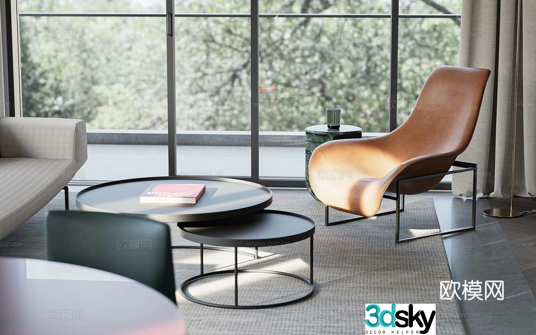 Modern chair leisure chair 3d model