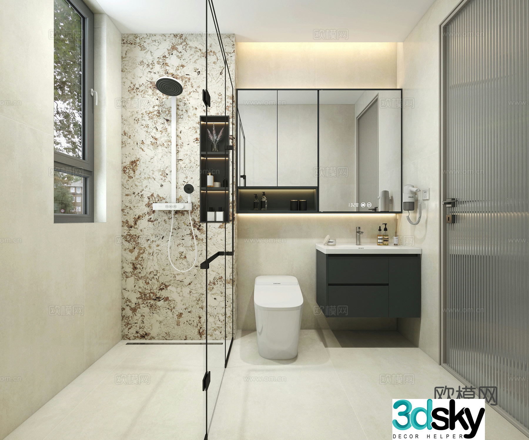 Modern bathroom bathroom 3d model
