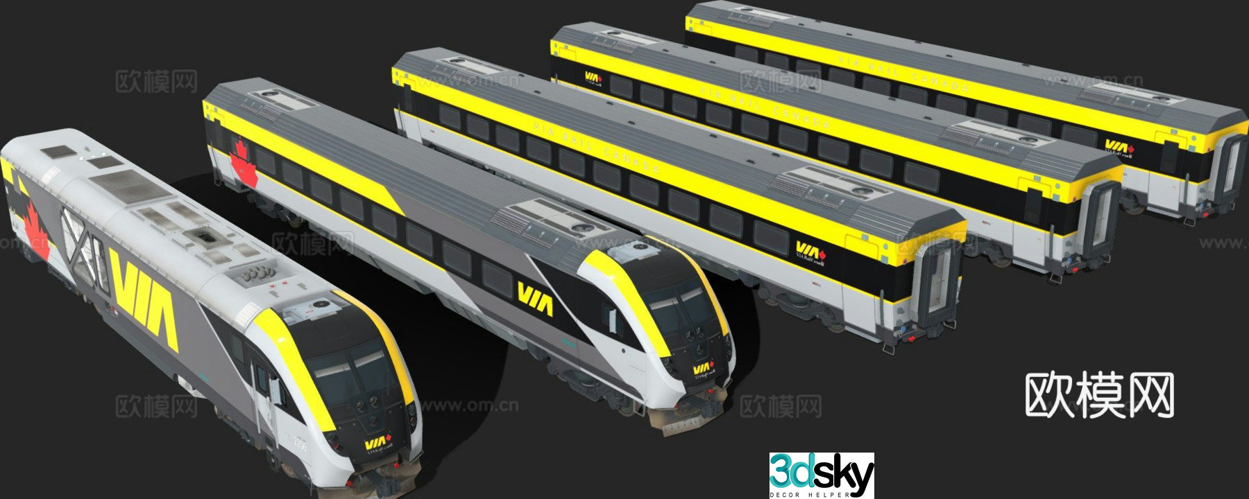 Urban rail train EMU 3D model