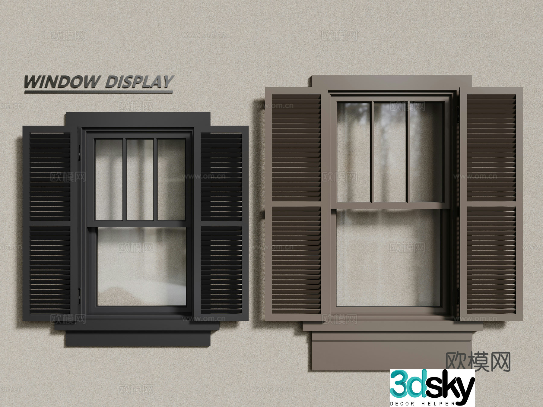 European style window single window casement window 3d model
