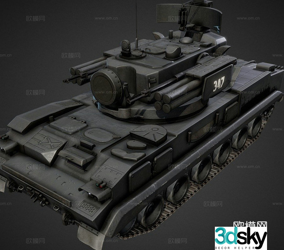 Modern SAM Russian tank 3d model