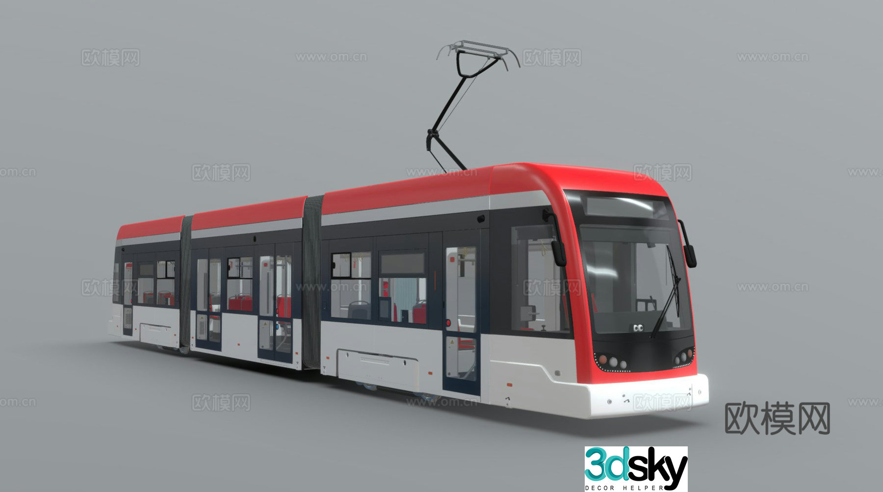 Modern tram 3d model