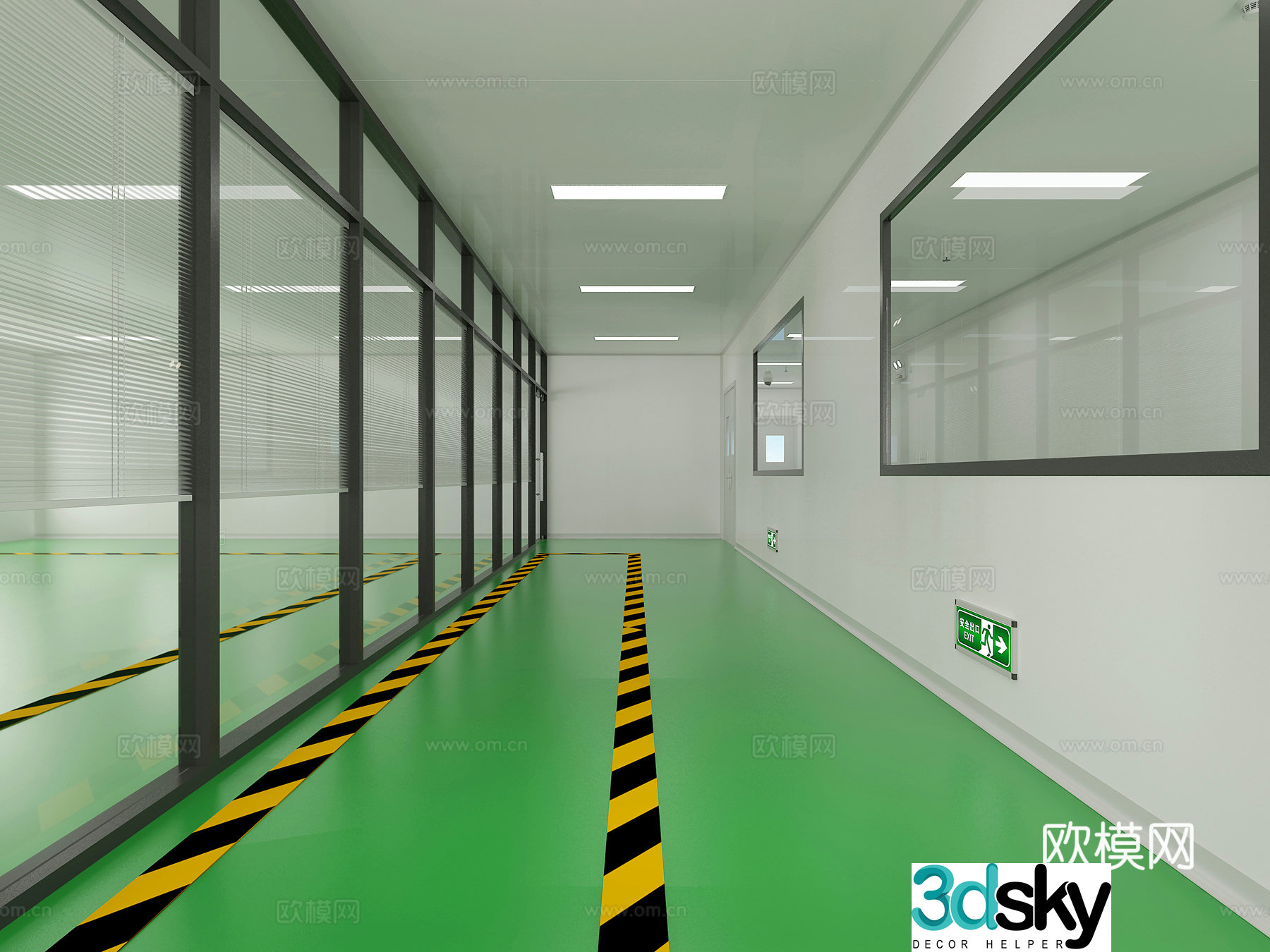 Modern laboratory factory building 3d model