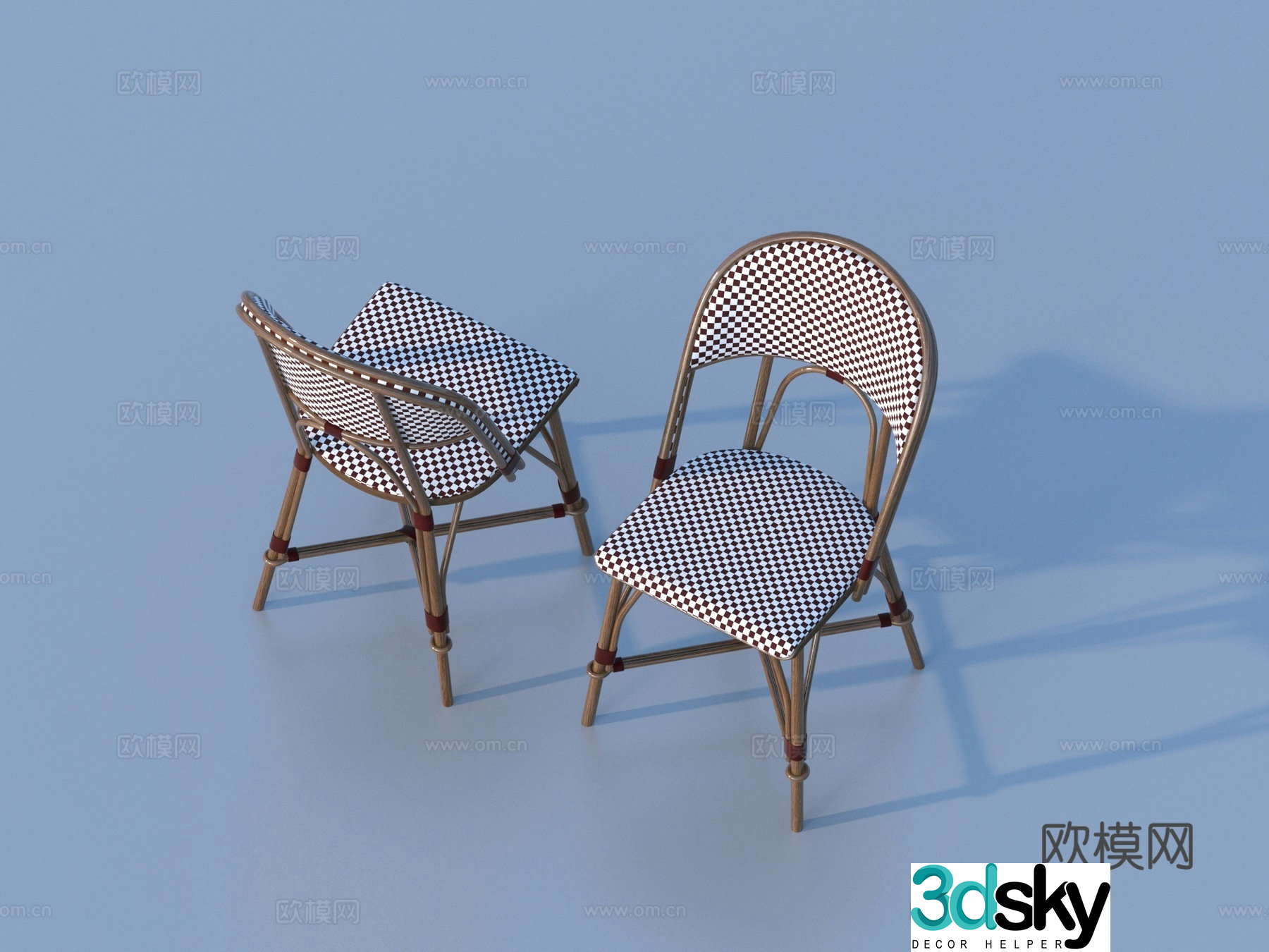 Nordic chair leisure chair 3d model