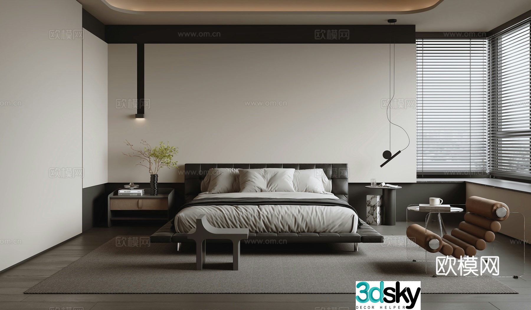Italian style bedroom master bedroom 3d model