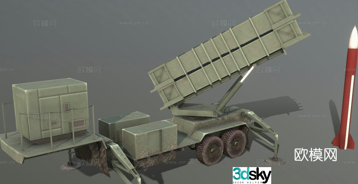 rocket launch trailer 3d model