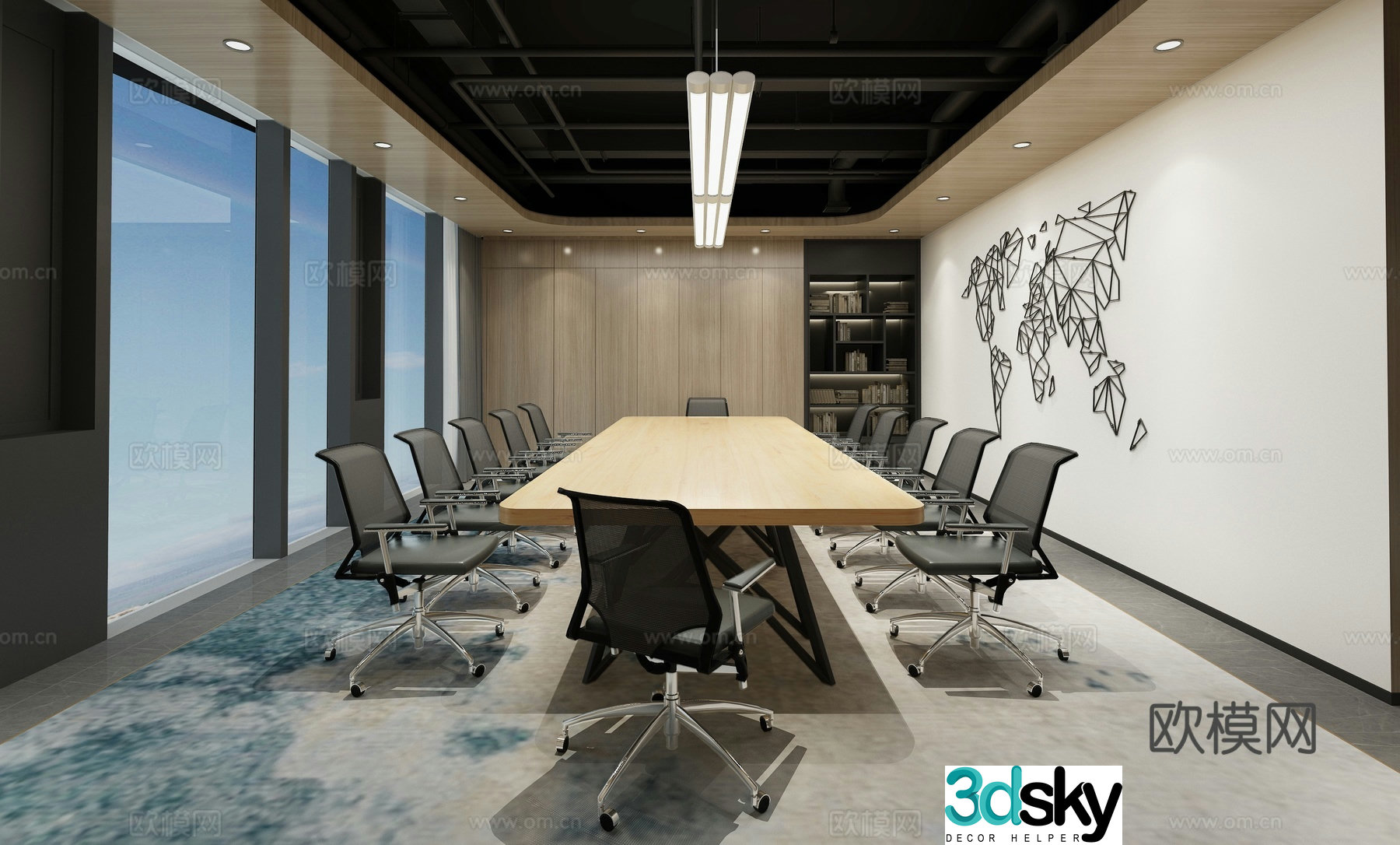 Modern conference room 3d model