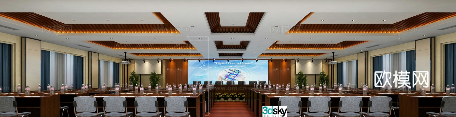 New Chinese style lecture hall conference hall 3D model