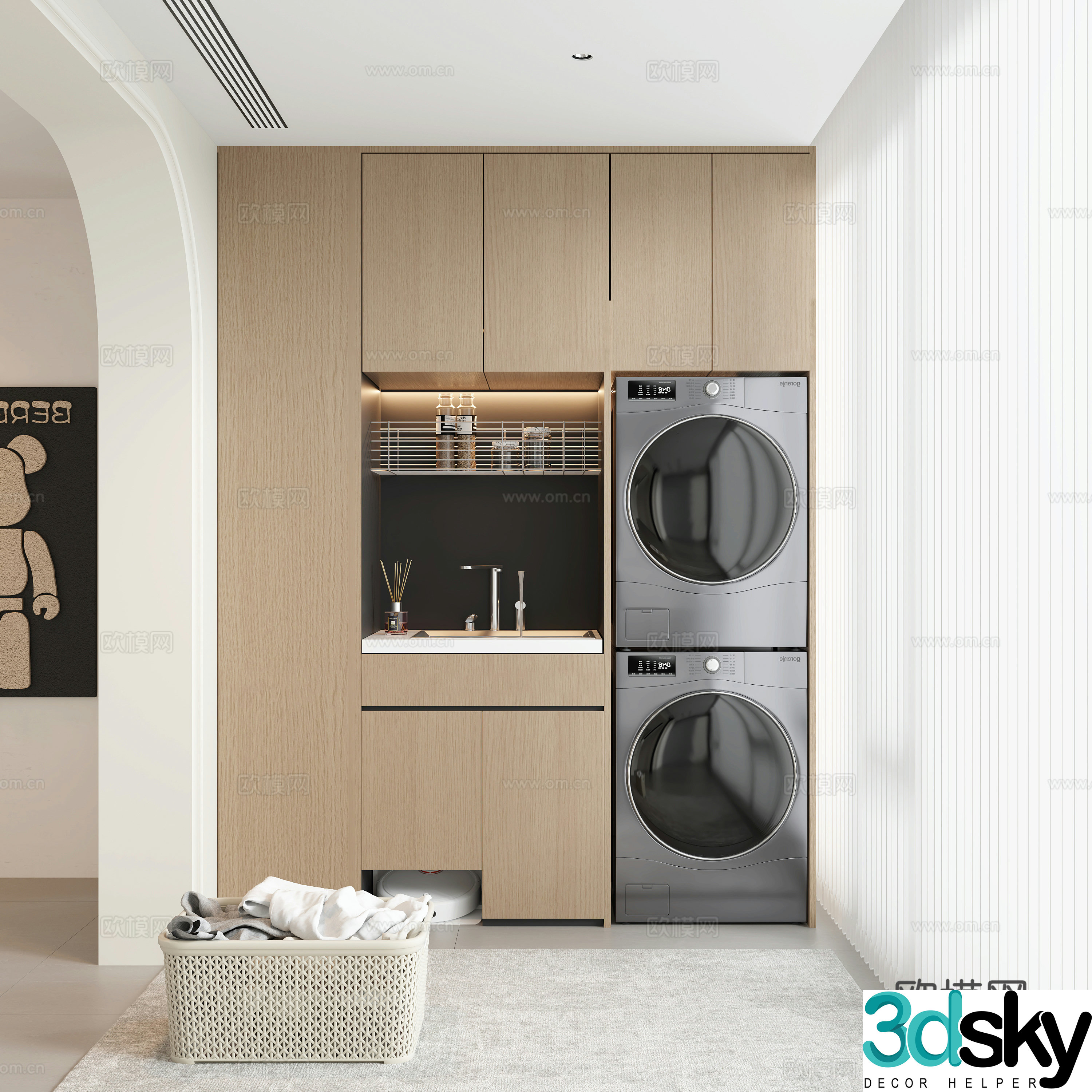 Living balcony laundry room 3d model