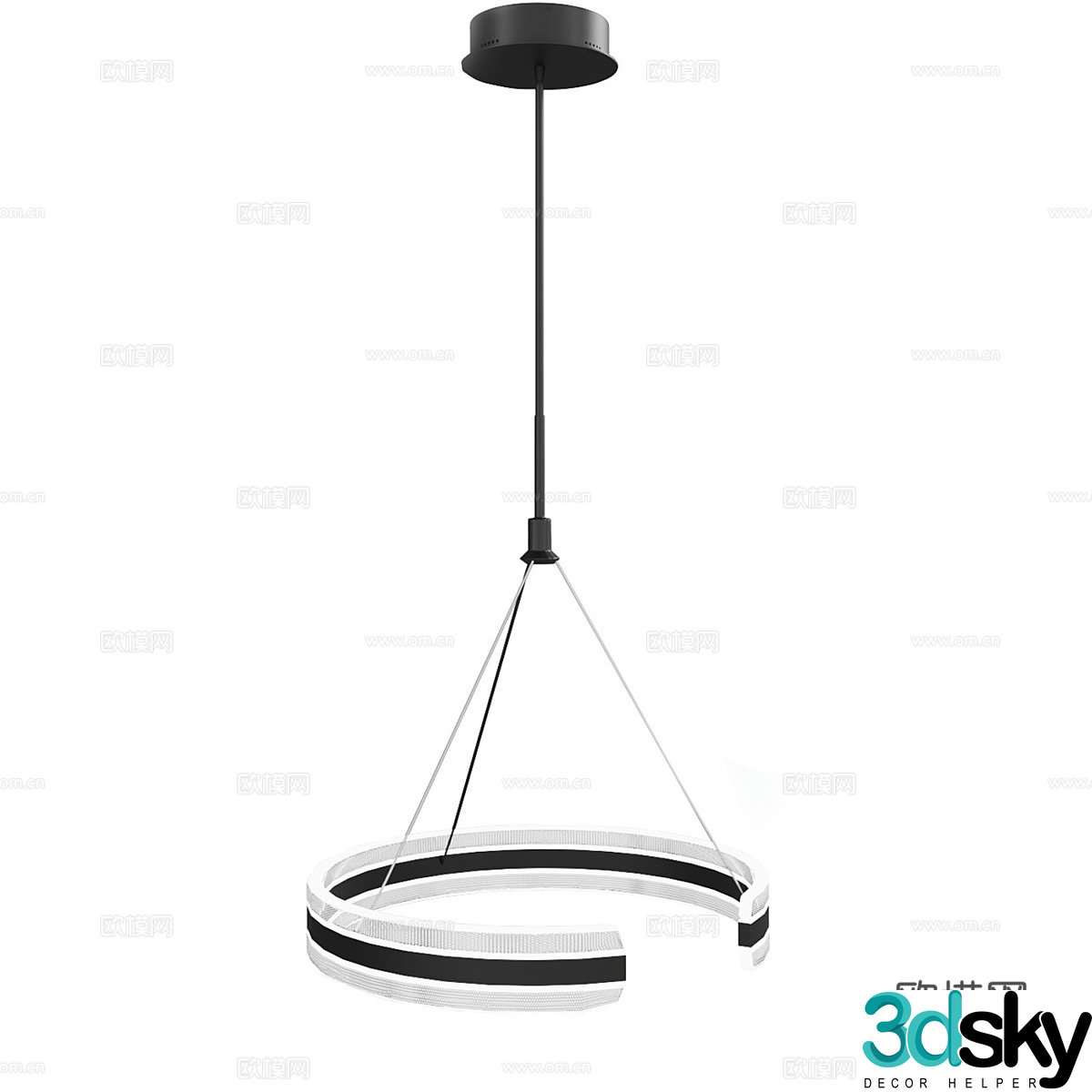 Simple chandelier restaurant chandelier ring chandelier 3d model