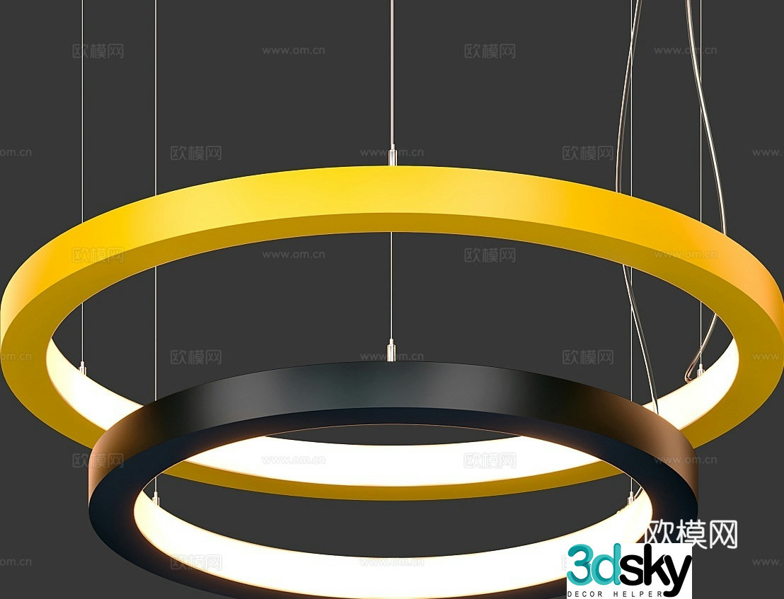 Ring chandelier art chandelier 3d model