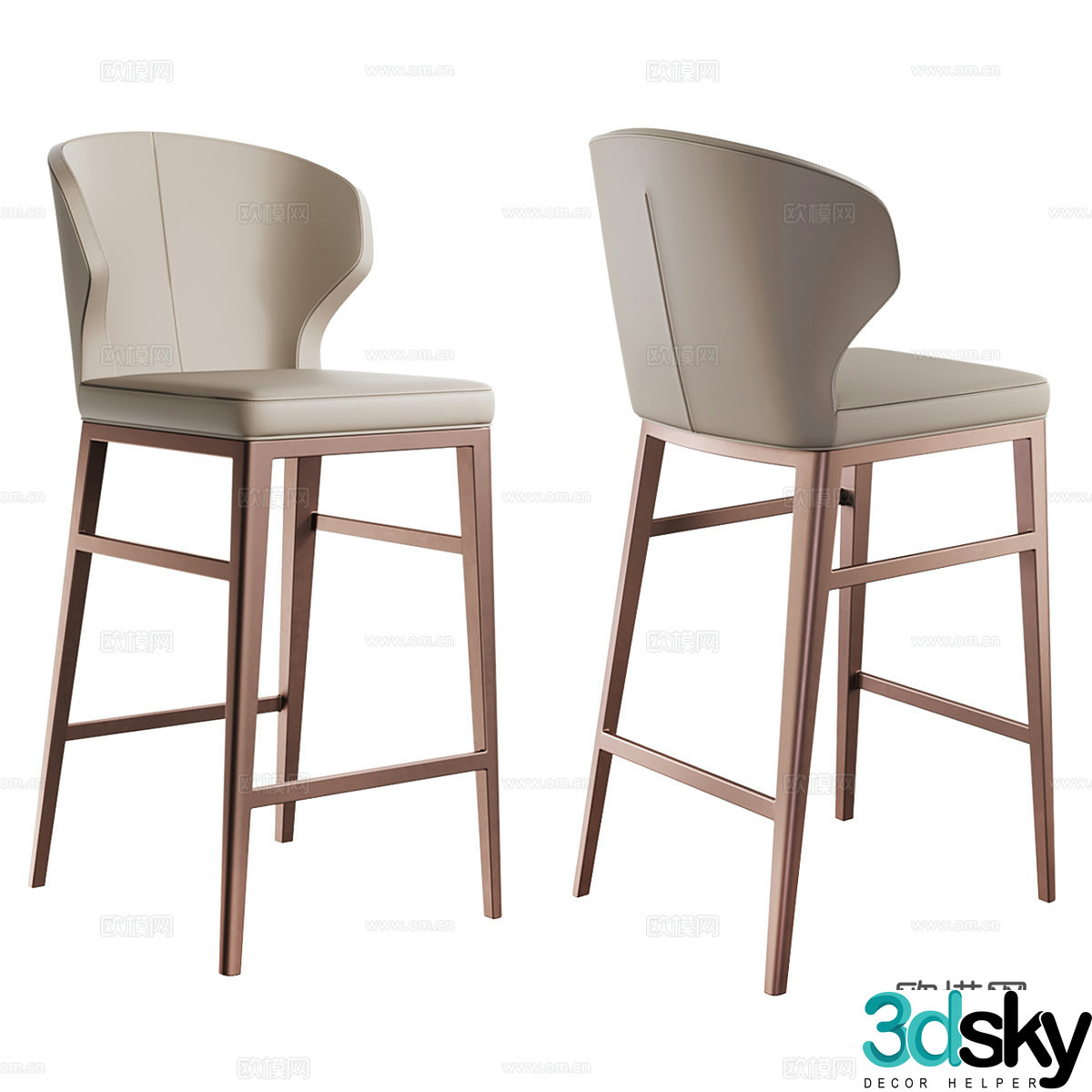 bar stool bar stool high stool 3d model