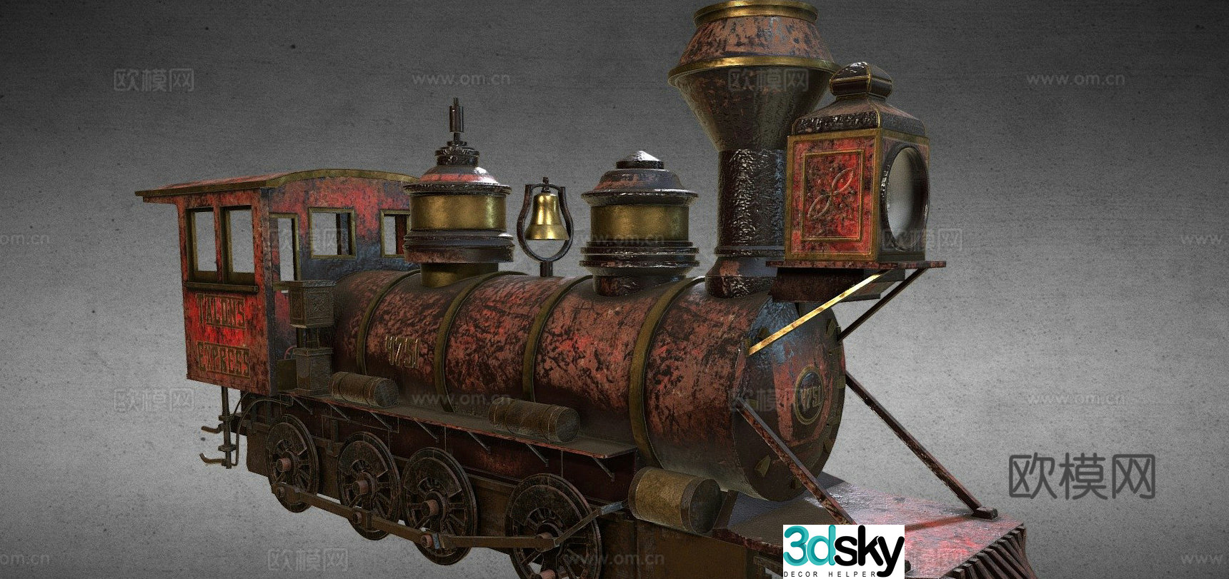 European wild west train 3d model
