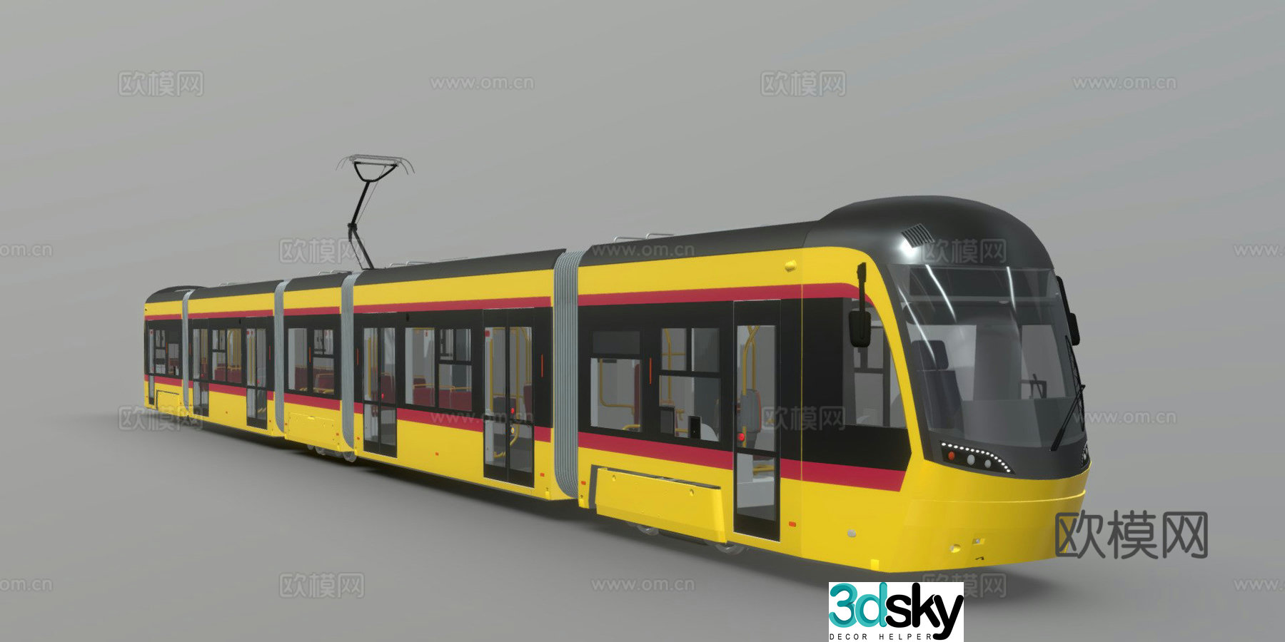 Modern tram 3d model