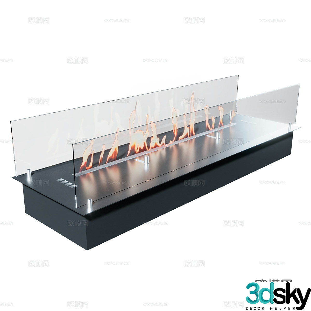 Modern fireplace living room fireplace 3d model
