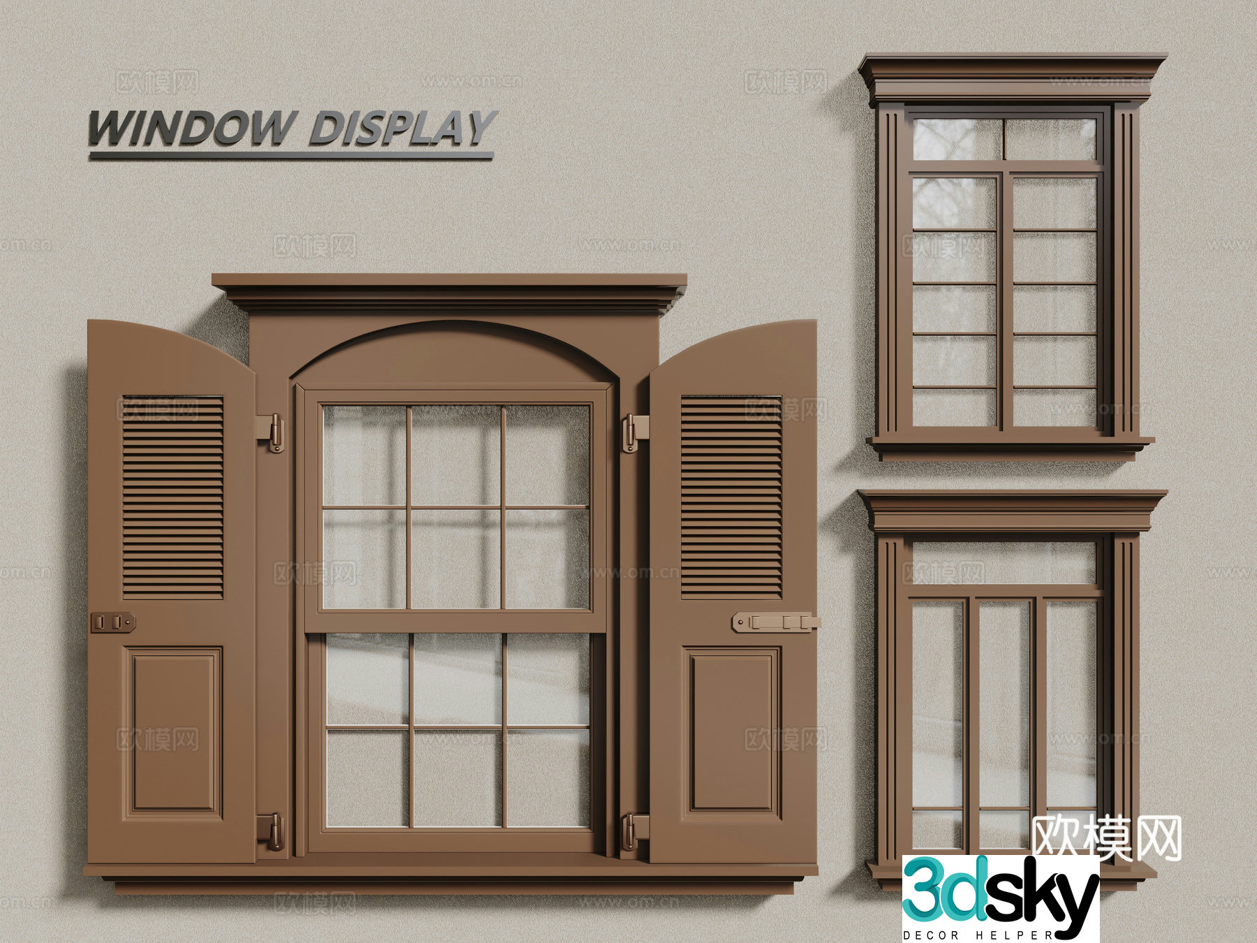 European style windows single windows casement windows floor-to-ceiling windows 3D model