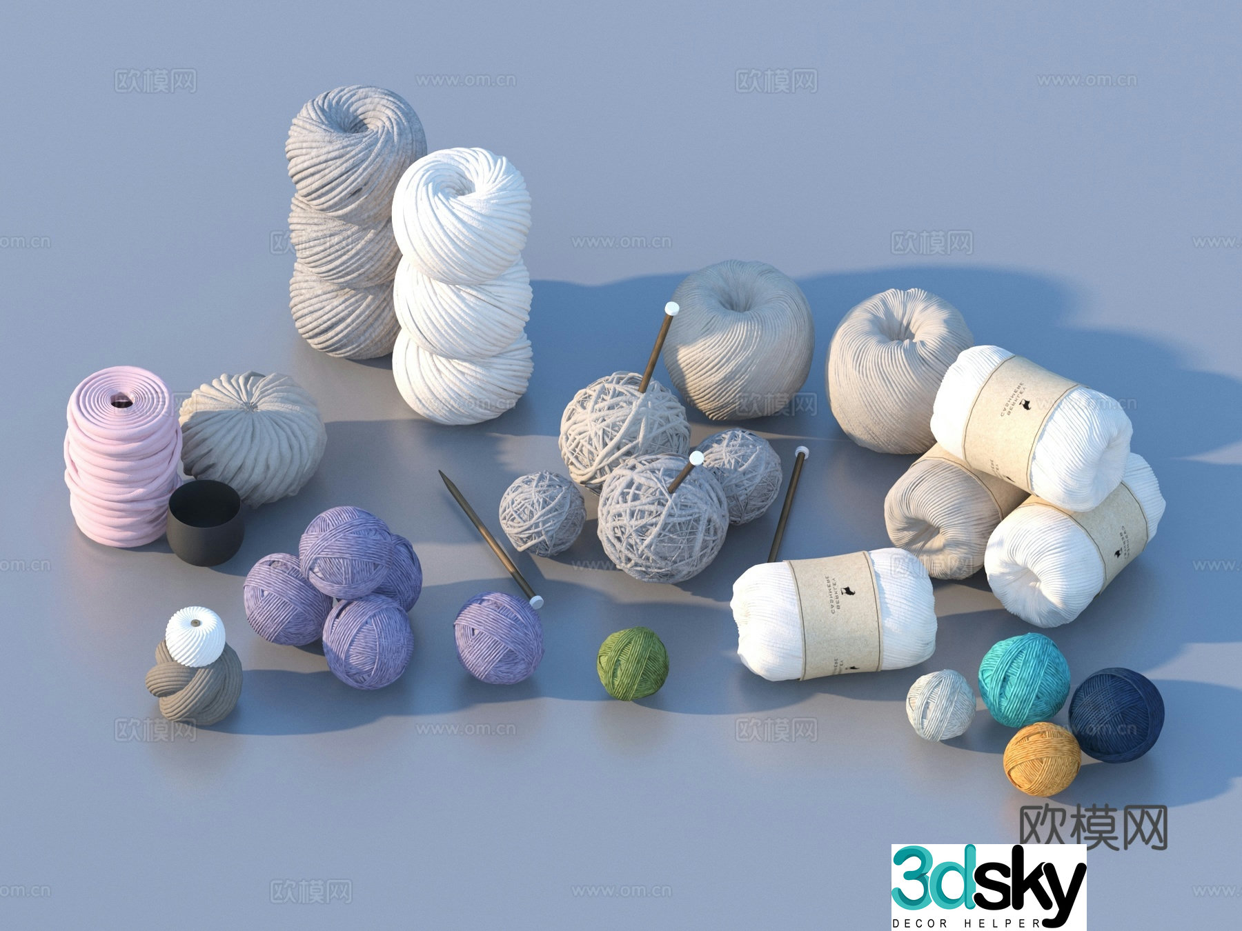 Ball of yarn ball of yarn art ornament 3D model