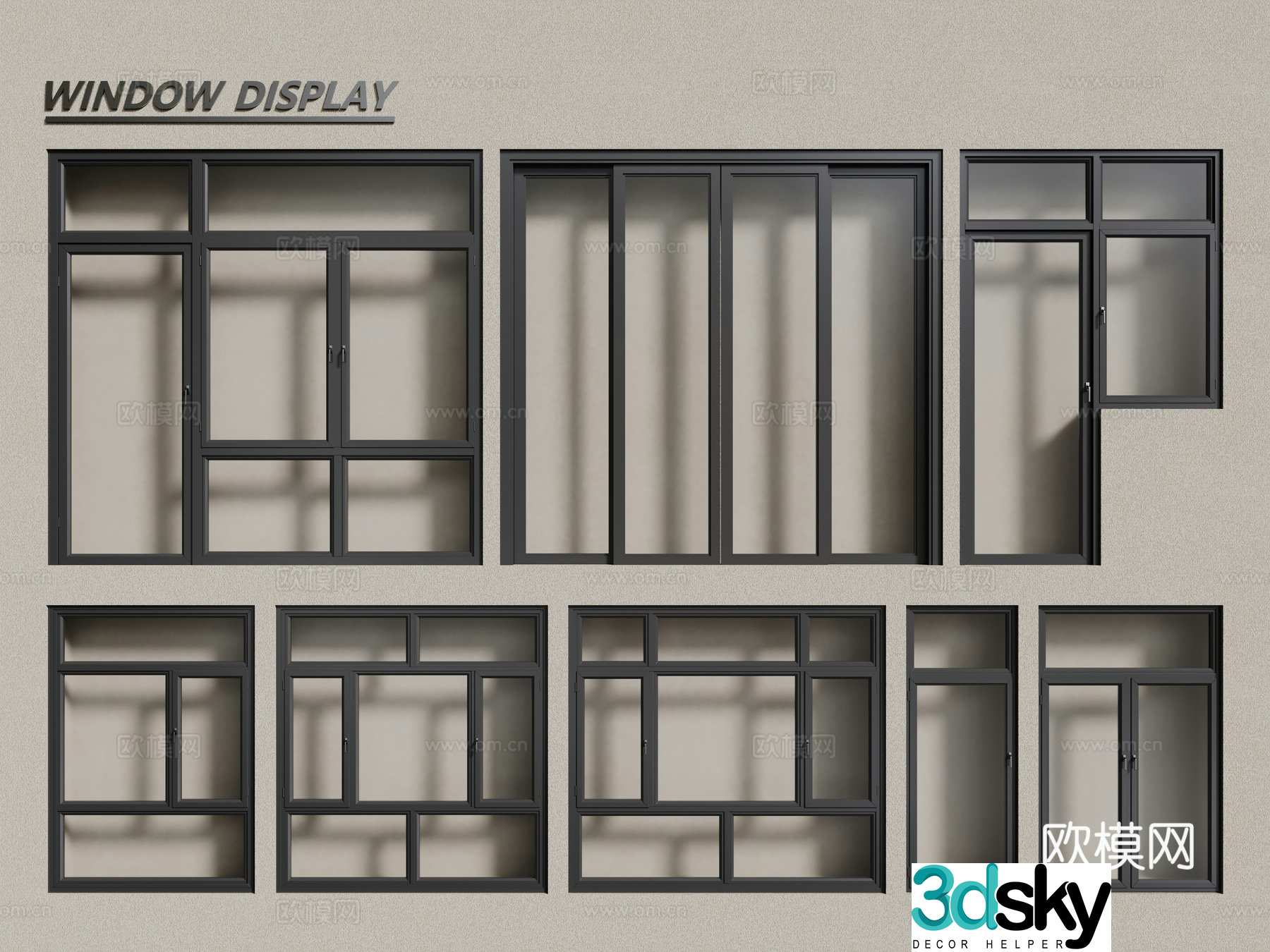 Aluminum alloy windows casement windows floor-to-ceiling windows 3d model