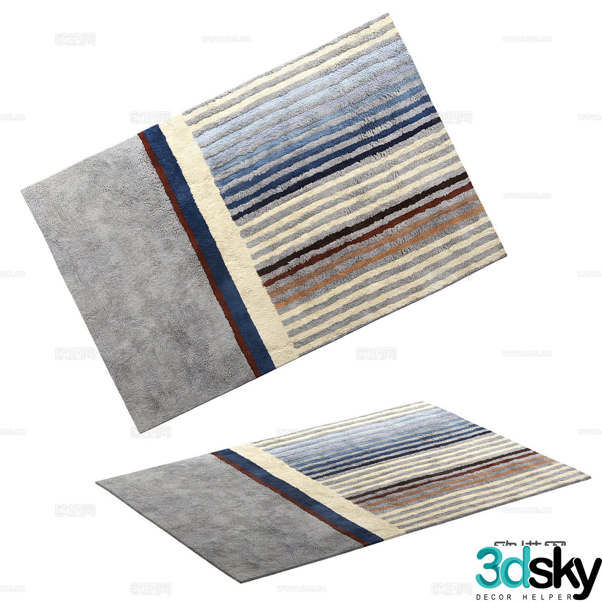 Simple carpet plush carpet 3d model