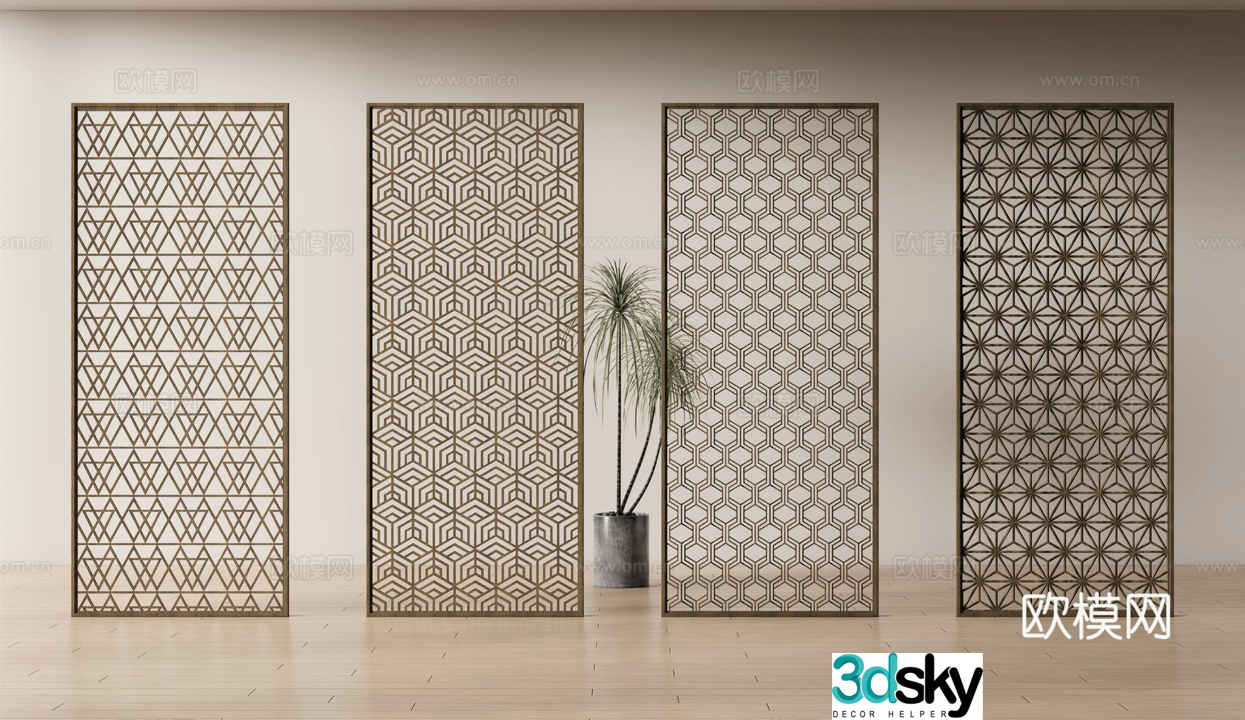 Modern screen partition 3d model