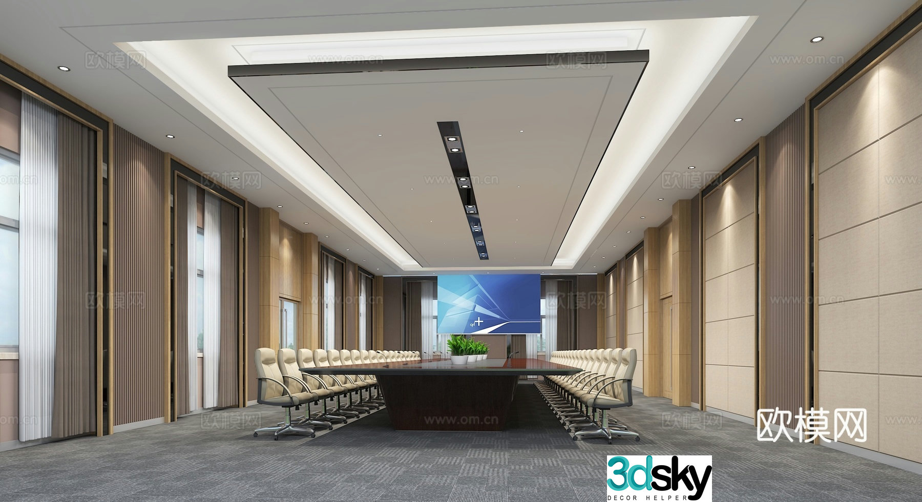 Modern conference room 3d model
