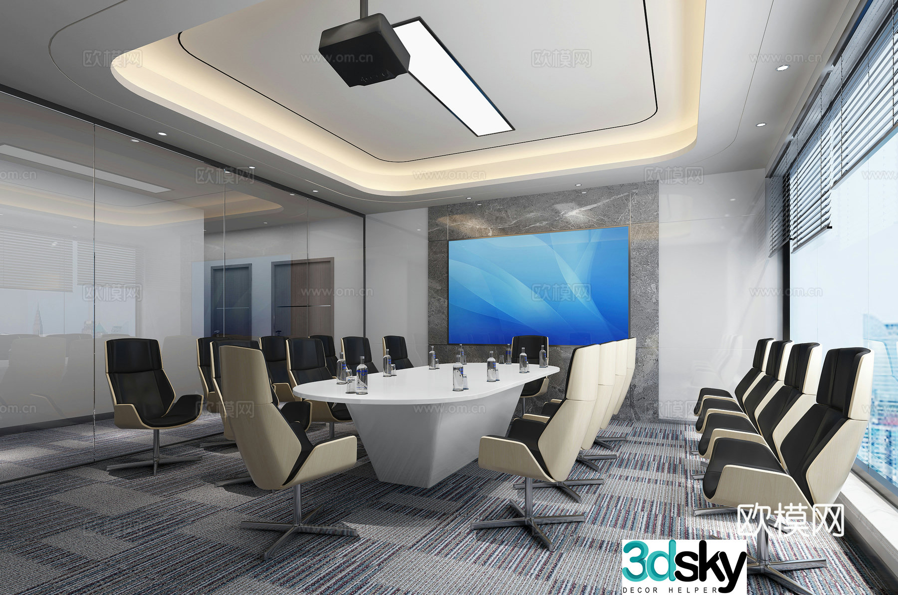 Modern conference room 3d model