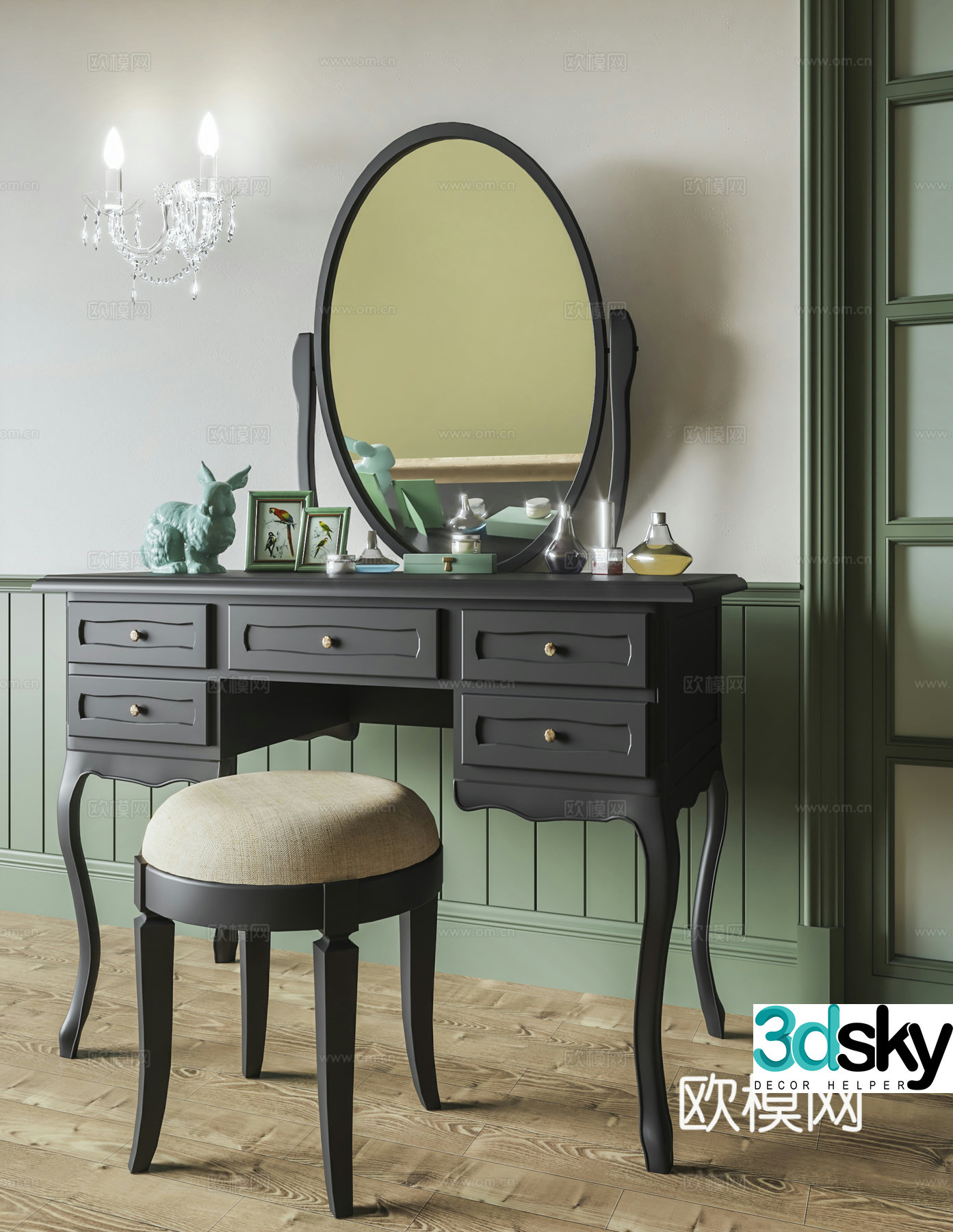 French dressing table dressing table 3d model