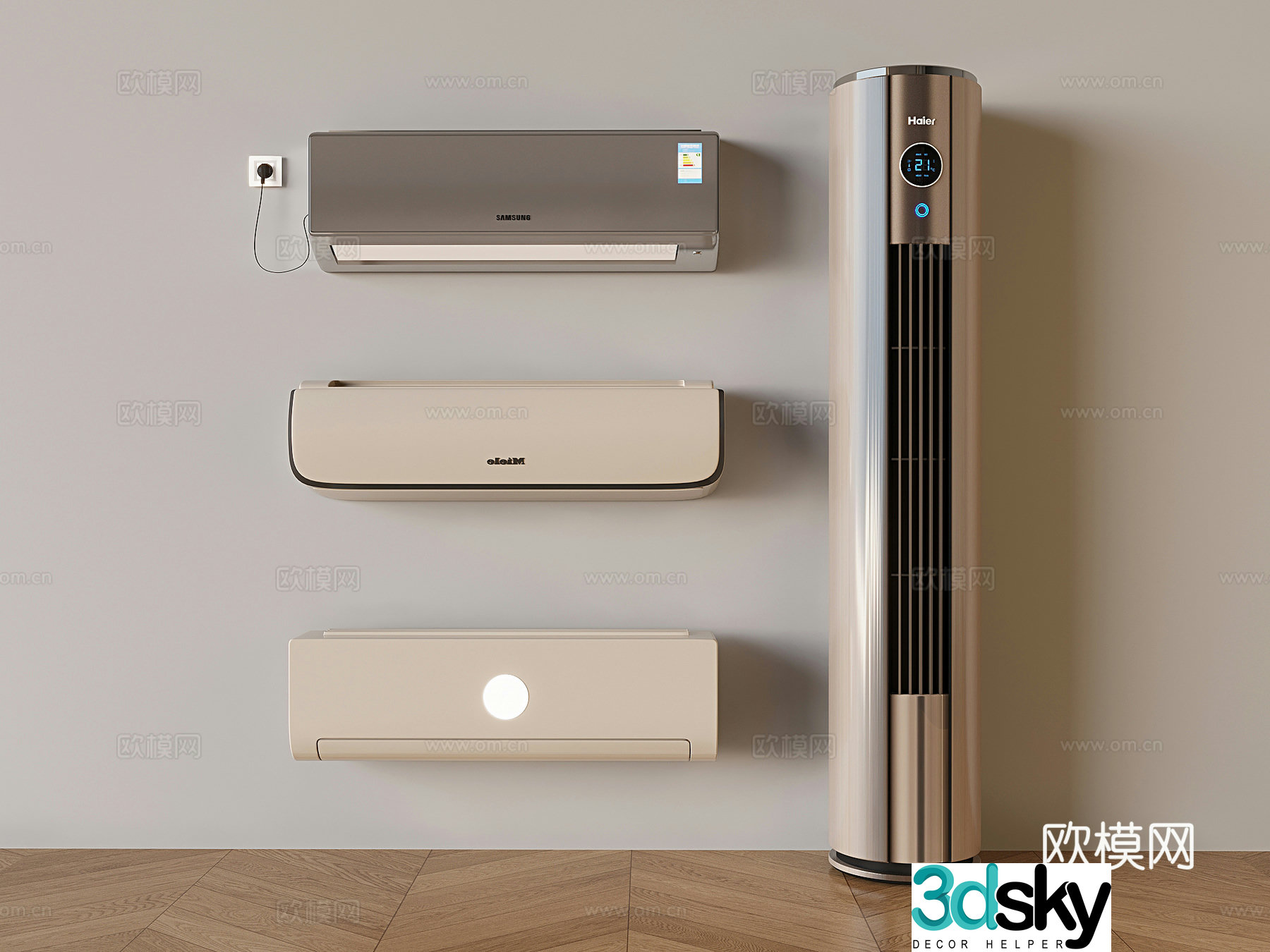 Vertical air conditioner wall mounted air conditioner 3d model