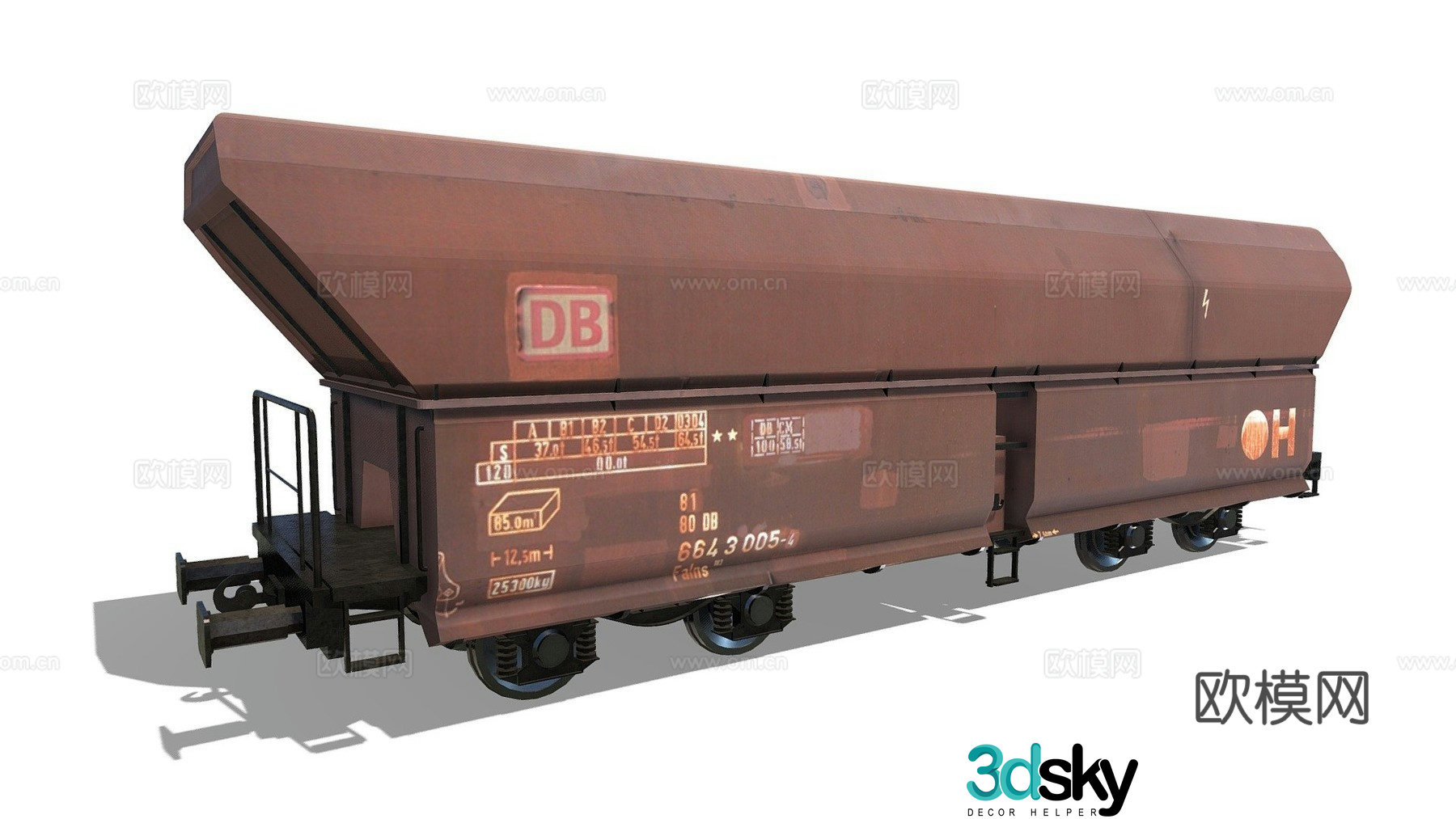Railway vehicle carriage 3d model
