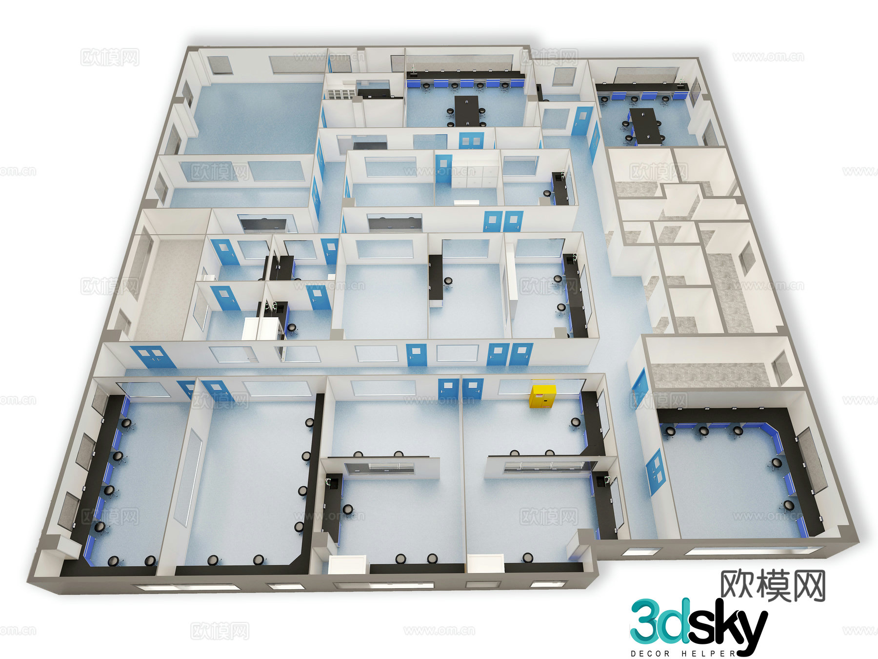 Laboratory bird’s eye view planning 3d model