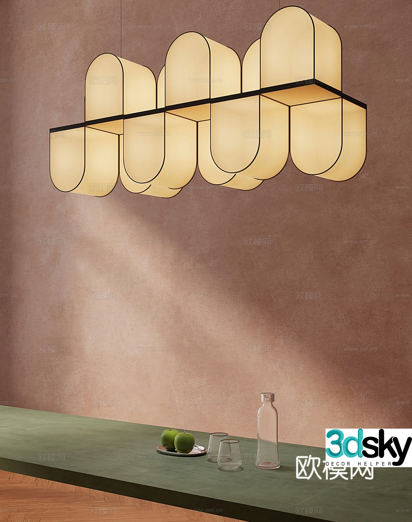 Modern minimalist chandelier 3d model
