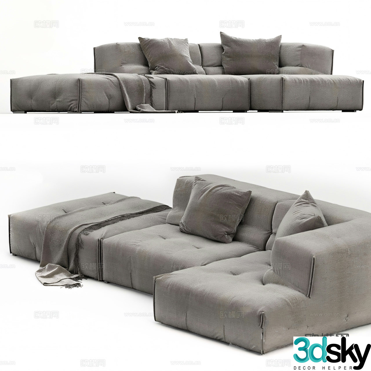 Corner sofa multi-person sofa 3d model