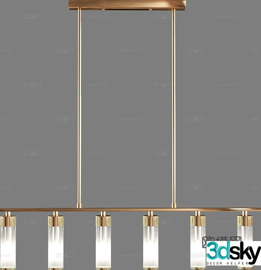 Light luxury chandelier multi-head chandelier 3D model