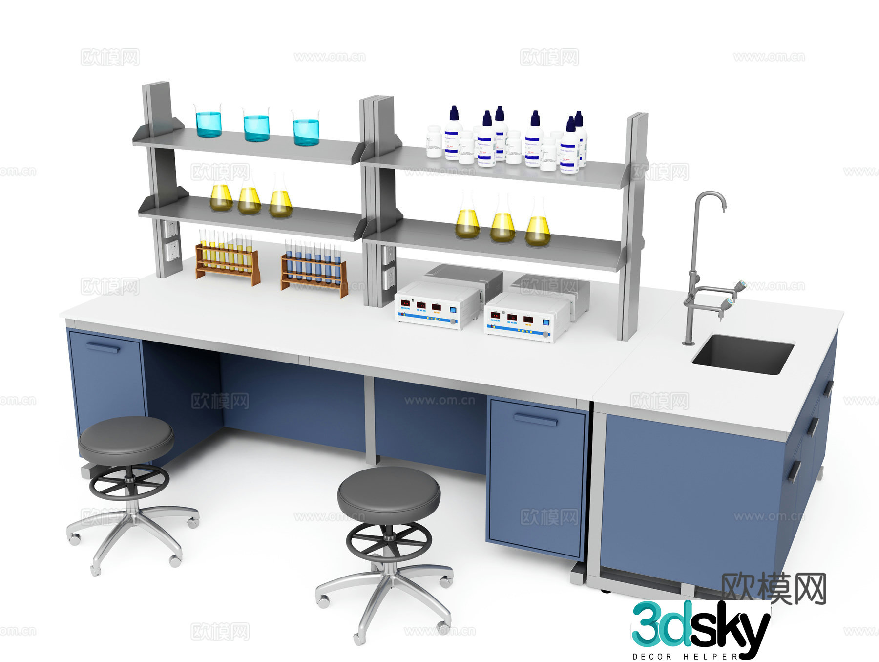 Modern experimental table test bench operating table 3D model