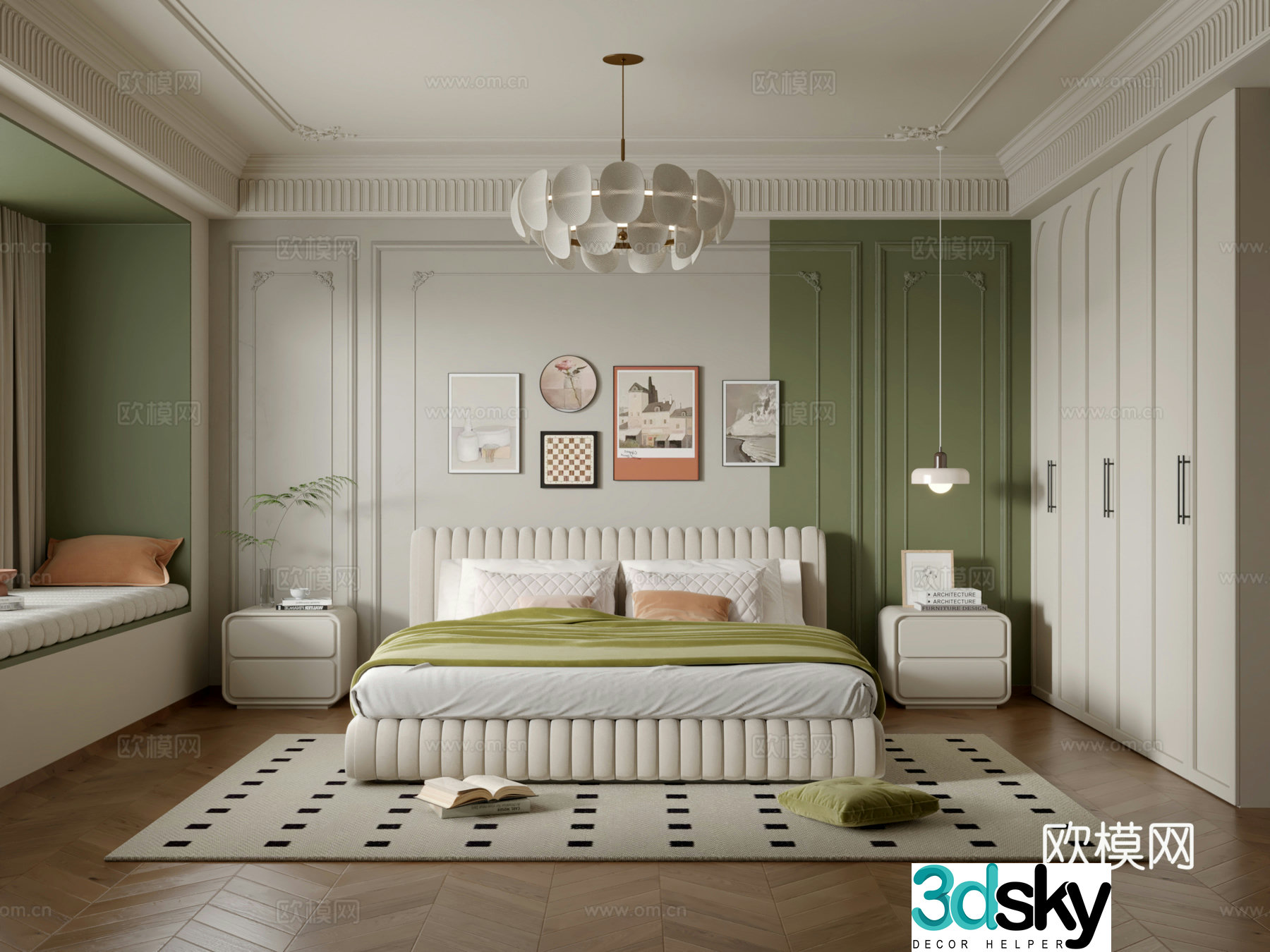 French bedroom master bedroom 3d model