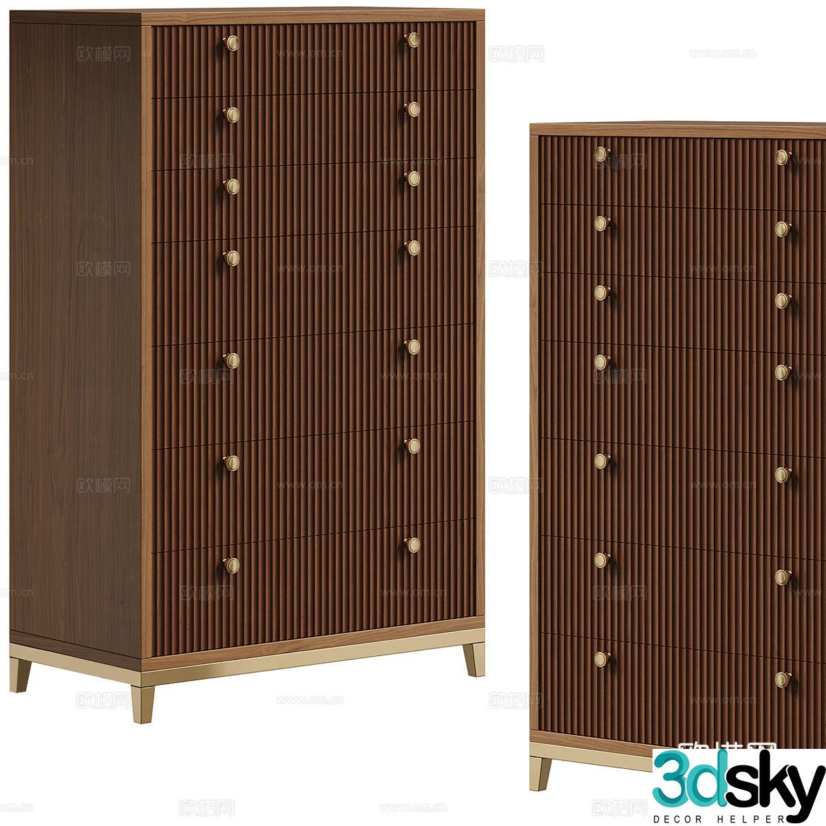 Italian style chest of drawers 3d model